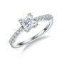 moissanite princess cut wedding ring in rhodium over sterling silver