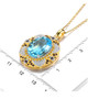 sky blue topaz garnet citrine and white zircon pendant necklace in 18k yellow gold over sterling silver shown for size comparison