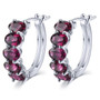 rhodolite garnet hoop earrings in rhodium over sterling silver