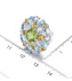 peridot citrine blue topaz and zircon cluster stud earrings in rhodium over sterling silver shown for size comparison