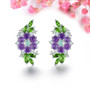 opal chrome diopside amethyst and white zircon earrings in rhodium over sterling silver shown in a lifestyle photo