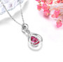 back view of pink tourmaline and diamond 14k white gold pendant necklace