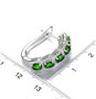 chrome diopside and zircon 5-stone earrings in rhodium over sterling silver shown for size comparison