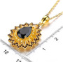 black spinel citrine and garnet pendant necklace in 18k yellow gold over sterling silver shown for size comparison
