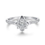 front view of diamond ring in solid 18k white gold