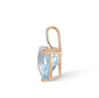 side view of sky blue topaz and diamonds heart pendant necklace in 14k rose gold