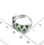 chrome diopside and white zircon openwork ring in rhodium over sterling silver shown for size comparison