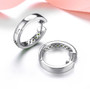 back view of chrome diopside hoop earrings in rhodium over sterling silver