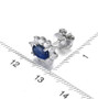 sapphire and white zircon halo stud earrings in rhodium over sterling silver shown for size comparison