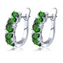 chrome diopside and white zircon j-hoops in rhodium over sterling silver