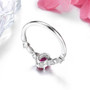 close up of ruby and diamond 18k white gold elegant wedding ring