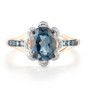 london blue topaz and diamond ring in 14k rose gold