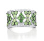 front view of tsavorite garnet and diamond ring in 14k white gold