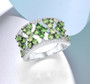 tsavorite garnet and diamond ring in 14k white gold shown in a lifestyle photo