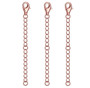 2" rhodium or 18k gold over sterling silver necklace extender chains 3 piece set
