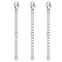 2" rhodium or 18k gold over sterling silver necklace extender chains 3 piece set