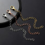 close up of 2" rhodium or 18k gold over sterling silver necklace extender chains 3 piece set