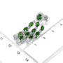 chrome diopside and white zircon dangle earrings in rhodium over sterling silver shown for size comparison