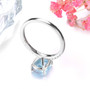 oval aquamarine and diamond ring in 14k white gold