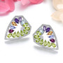 side view of designer multi gemstone earrings in rhodium over sterling silver