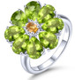 full view of sky blue topaz and citrine halo ring in rhodium over sterling silver