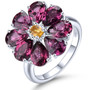 sky blue topaz and citrine halo ring in rhodium over sterling silver
