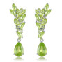 full view of sky blue topaz dangle earrings in rhodium over sterling silver