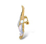 full view of dove brooch with cubic zirconia white enamel and 18k yellow gold over sterling silver