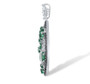 full view of lab green spinel cubic zirconia and black spinel necklace in black and white rhodium over sterling silver