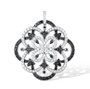black spinel and cubic zirconia cluster necklace in black and white rhodium over sterling silver