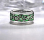 cubic zirconia green and black snake print ring in rhodium over sterling silver shown in a lifestyle photo