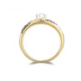 side view of brown and white cubic zirconia wedding ring in 18k yellow gold over sterling silver