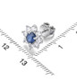 sapphire and white zircon halo stud earrings in rhodium over sterling silver shown for size comparison