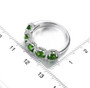 oval chrome diopside and white zircon band ring in rhodium over sterling silver shown for size comparison