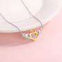Claddagh-cz-dancing-two-tone-silver-necklace-live-L4L542
