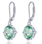 green fluorite dangle earrings in rhodium over sterling silver