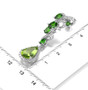 peridot chrome diopside and white zircon earrings in rhodium over sterling silver shown for size comparison
