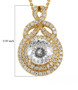 round moissanite cluster necklace in 18k yellow gold over sterling silver shown for size comparison