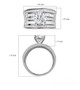 moissanite wedding cluster ring in rhodium over sterling silver shown for size comparison
