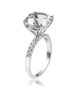 side view of white topaz wedding ring in rhodium over sterling silver