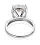 back view of white topaz wedding ring in rhodium over sterling silver