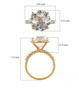 white topaz wedding ring in 18k yellow gold over sterling silver shown for size comparison