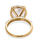 back view of white topaz wedding ring in 18k yellow gold over sterling silver