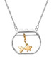 goldfish fishbowl necklace in 18k yellow gold and rhodium over sterling silver