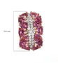 rhodolite garnet and moissanite cluster earrings in 18k rose gold over sterling silver shown for size comparison