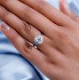 aquamarine with brown and white zircon halo ring in rhodium over sterling silver