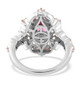 back view of pink tourmaline and moissanite ring in 18k rose gold and rhodium over sterling silver
