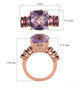 rose de france amethyst and rhodolite garnet ring in 18k rose gold over sterling silver shown for size comparison