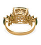 back view of prasiolite and chrome diopside ring in 18k yellow gold over sterling silver