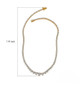 round moissanite tennis necklace in 18k yellow gold over sterling silver shown for size comparison